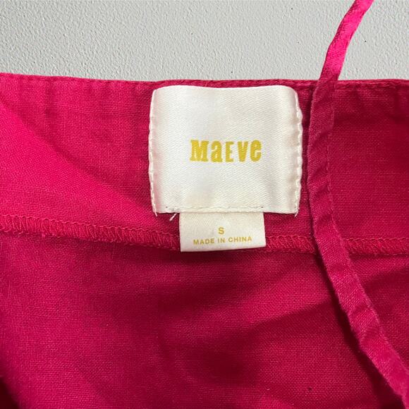 Pink shirred smocked ruffle camisole Maeve by Anthropologie coquette cottage - Picture 5 of 5